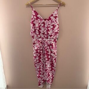 NWT Chelsea 28 Pink Floral VNeck Dress Size Medium